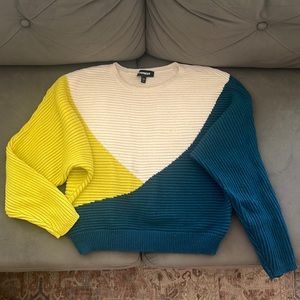 Express color block cropped sweater